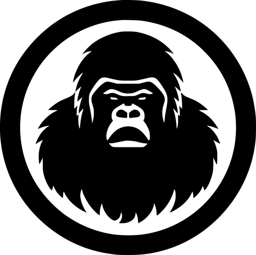 gorilla - minimalistisk och platt logotyp - vektor illustration