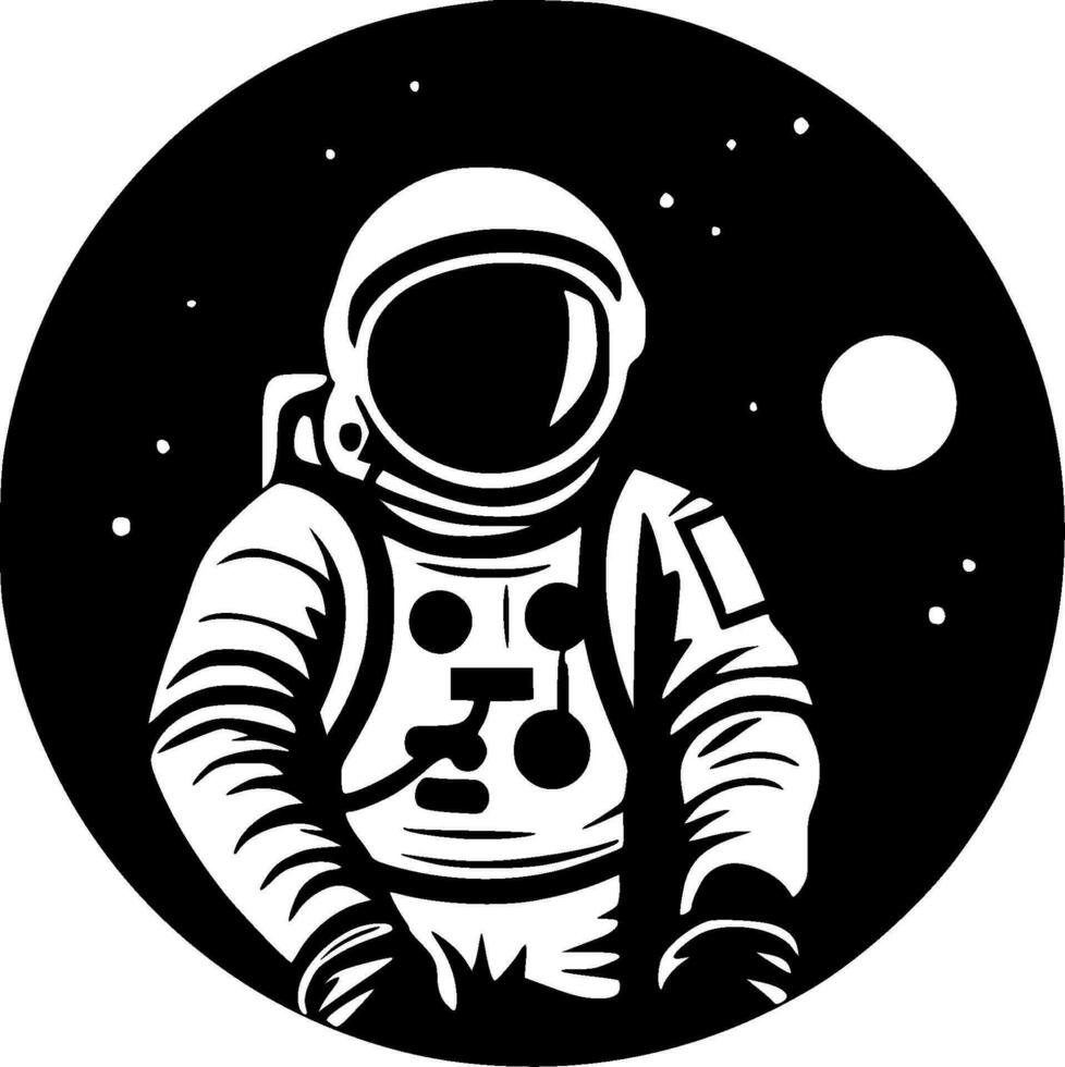 astronaut - minimalistisk och platt logotyp - vektor illustration