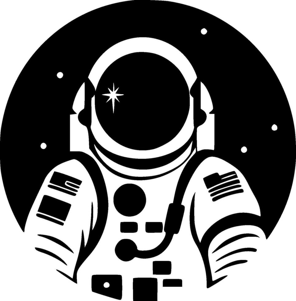 astronaut - minimalistisk och platt logotyp - vektor illustration