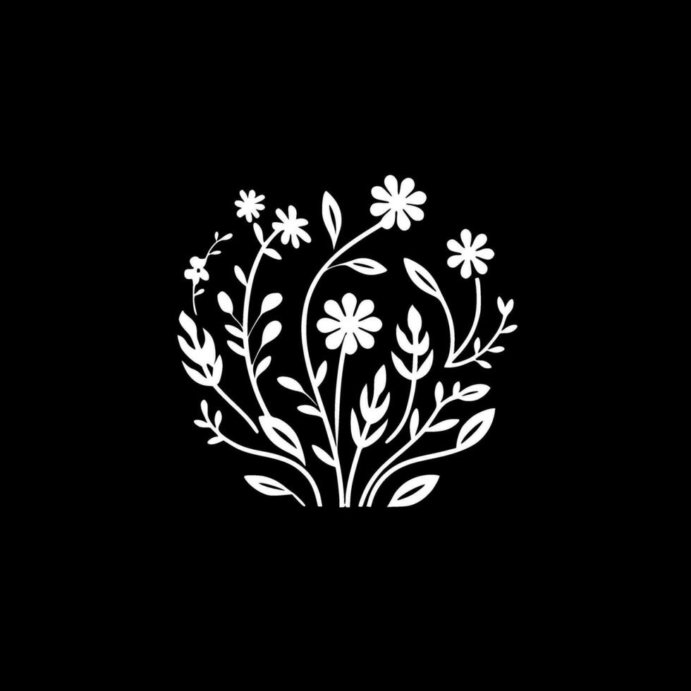 Blumen- - - schwarz und Weiß isoliert Symbol - - Vektor Illustration