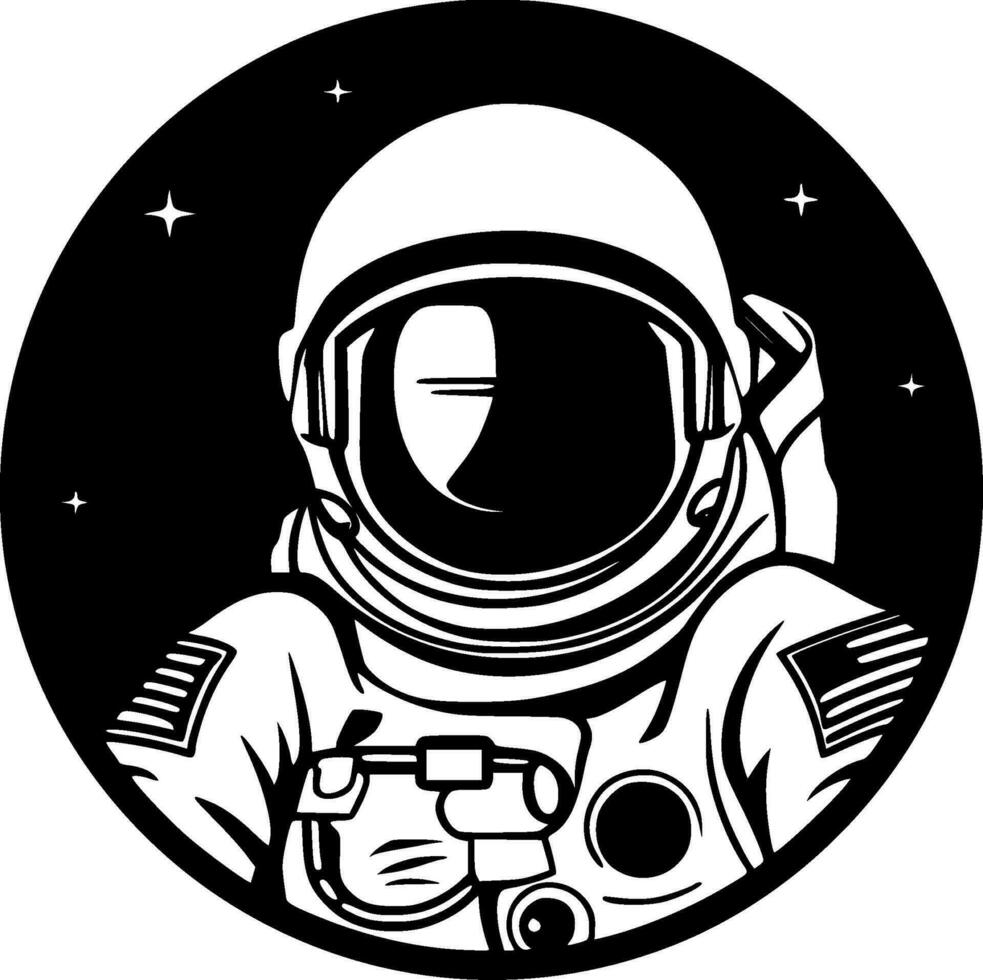 Astronaut, schwarz und Weiß Vektor Illustration