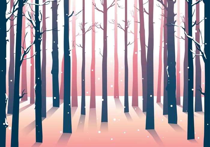 vinter skog skog bakgrund vektor