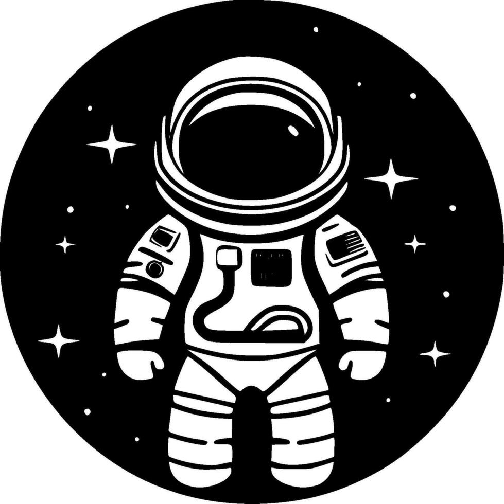 astronaut - minimalistisk och platt logotyp - vektor illustration