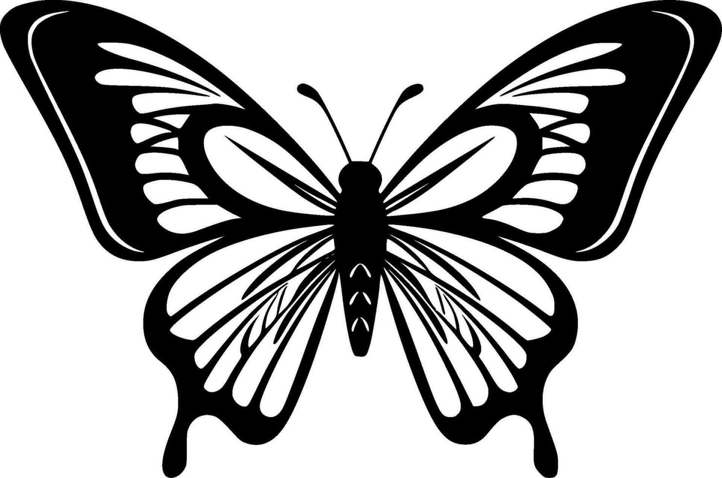 Schmetterling - - minimalistisch und eben Logo - - Vektor Illustration