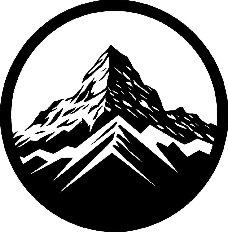berg - minimalistisk och platt logotyp - vektor illustration