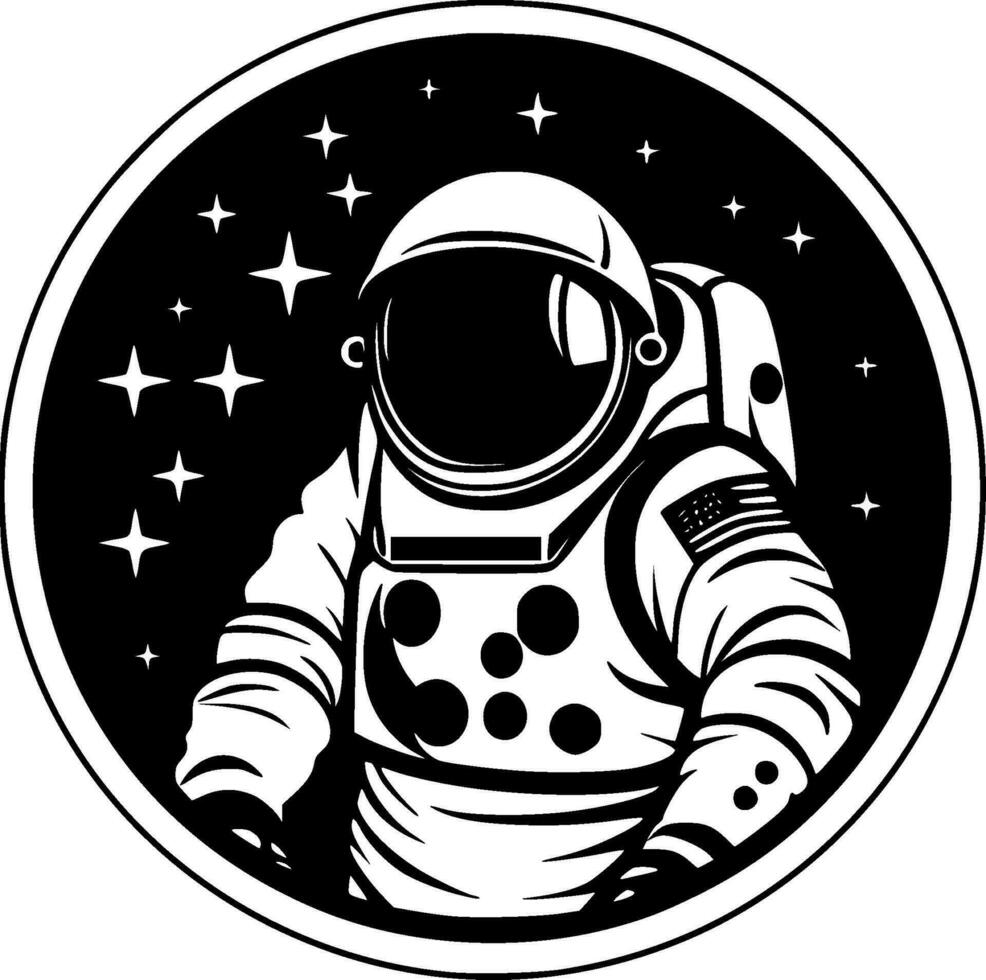 astronaut - minimalistisk och platt logotyp - vektor illustration