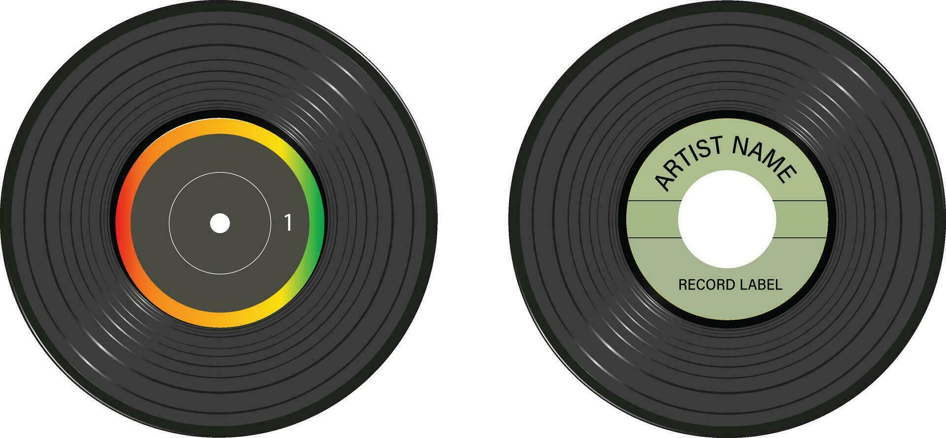 Vinyl CD Etiketten, und Design Vektor zum Musik- Kunst und Album Profi Vektor