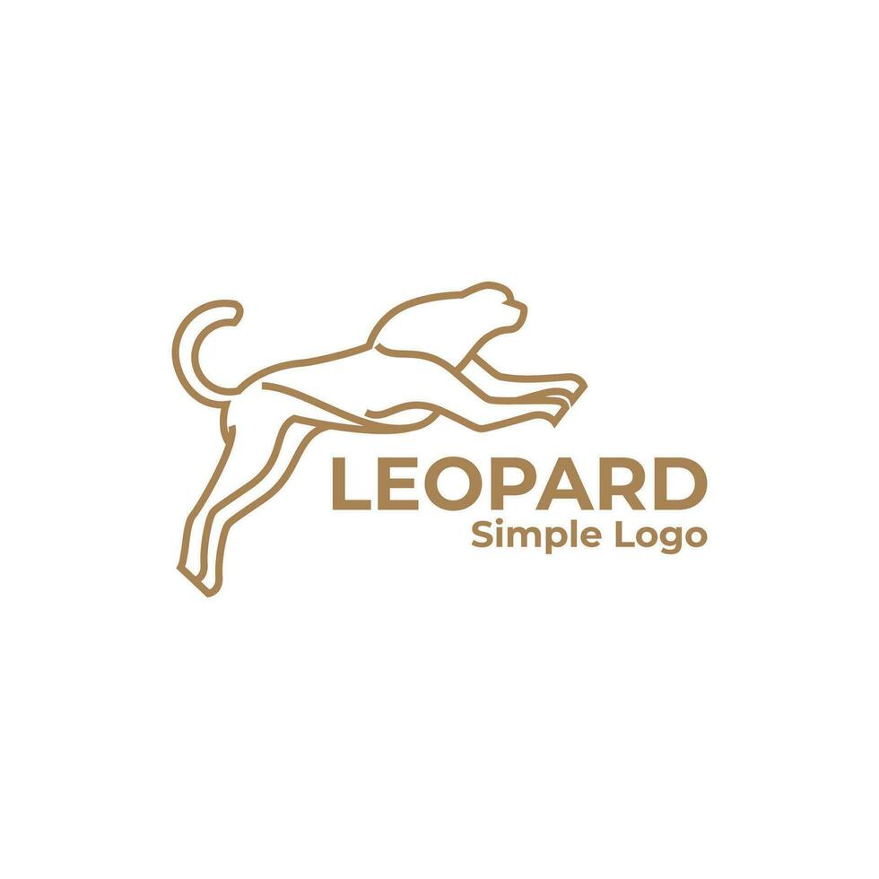 leopard linje företag logotyp. vild djur- logotyp med minimalistisk begrepp, för företag och andra. vektor