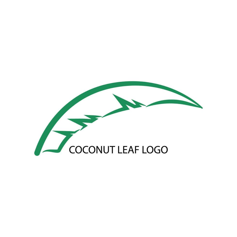 Kokosnuss Blatt Symbol oder Logo Bild. dunkel grün. Farbe können Sein geändert. erstellen ein Logo und hinzufügen Philosophie. Pflanze Logos vektor