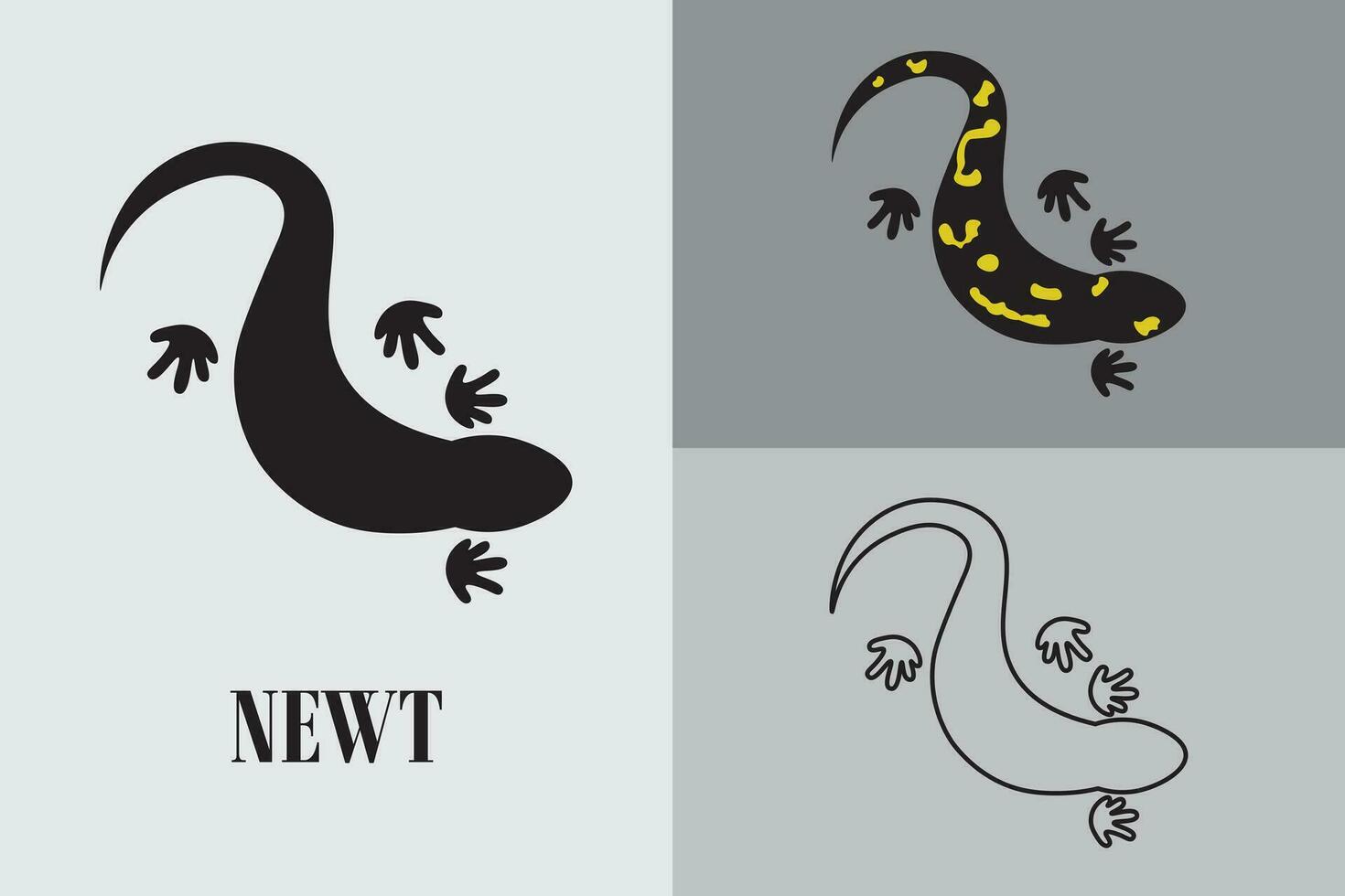 Newt Logo mit minimalistisch Design vektor