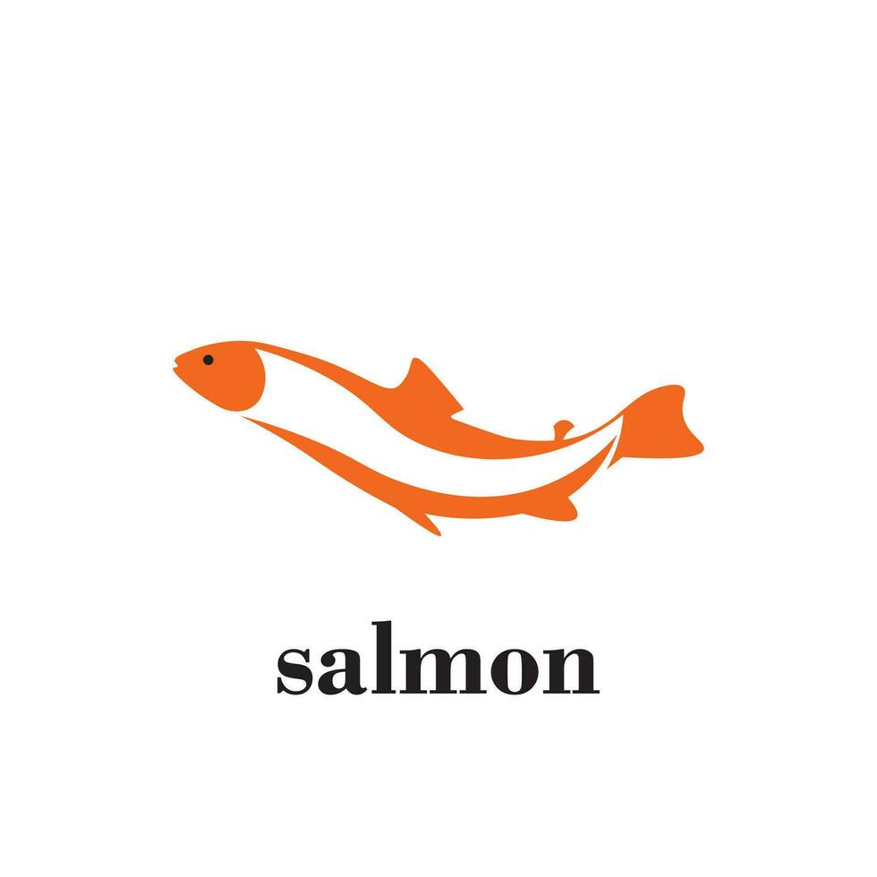 Lachs Logo Design im Orange Farbe vektor