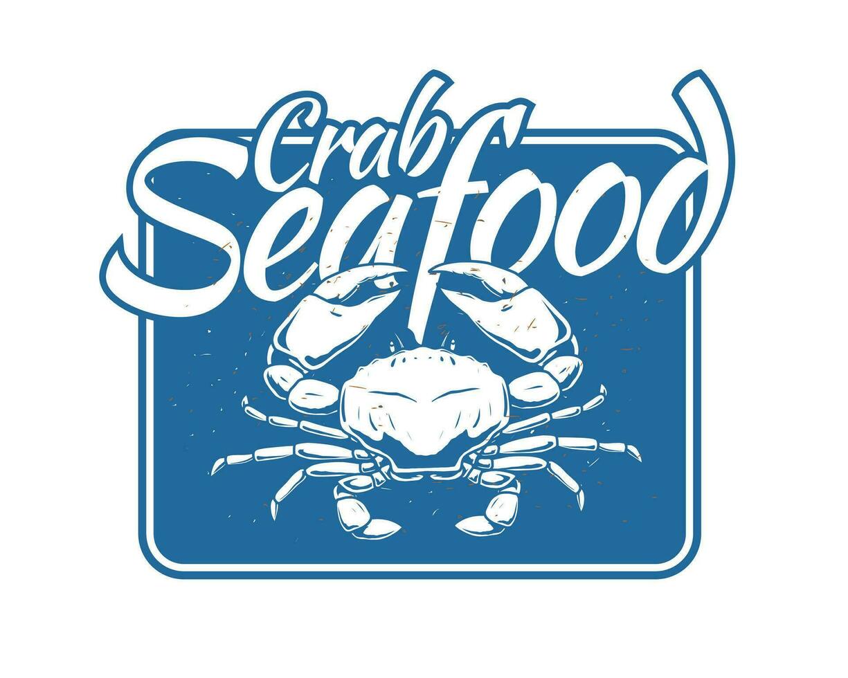 krabba skaldjur logotyp design begrepp vektor