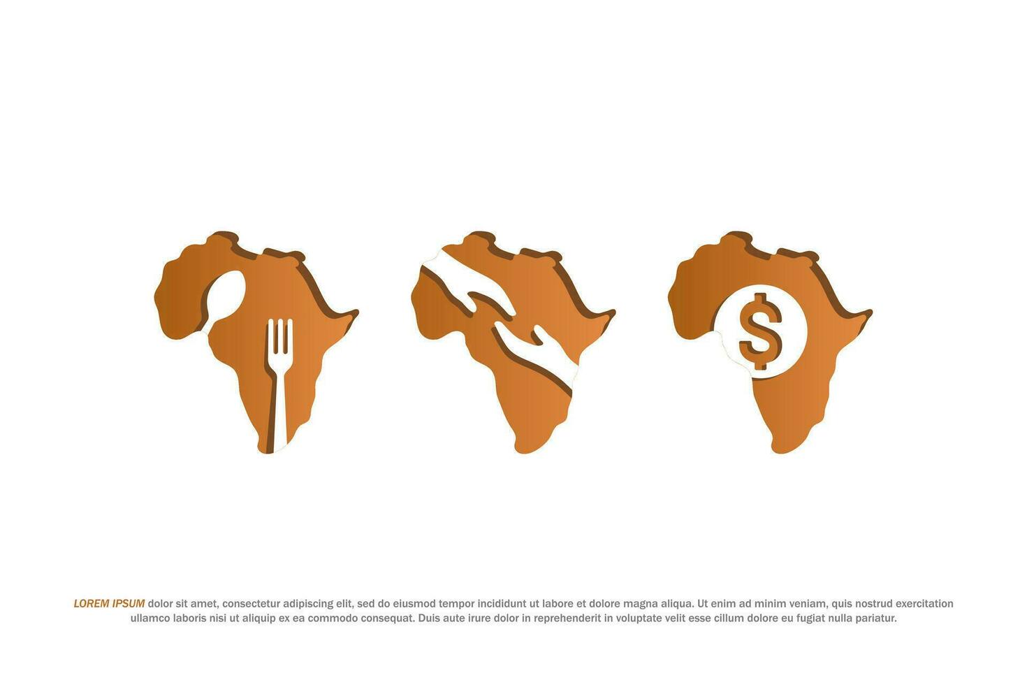 Logo afrikanisch Karte gestalten Problem Hunger Armut Symbol Illustration vektor