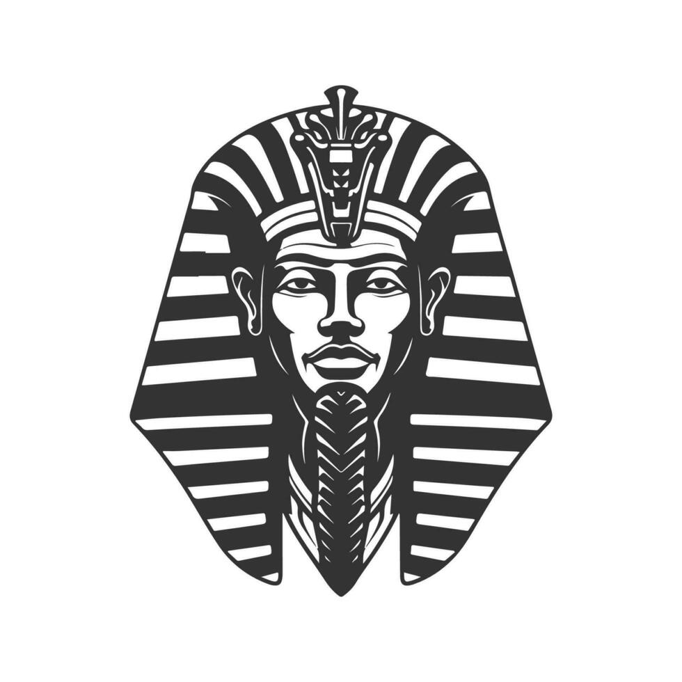 gammal egypten Gud, årgång logotyp linje konst begrepp svart och vit Färg, hand dragen illustration vektor