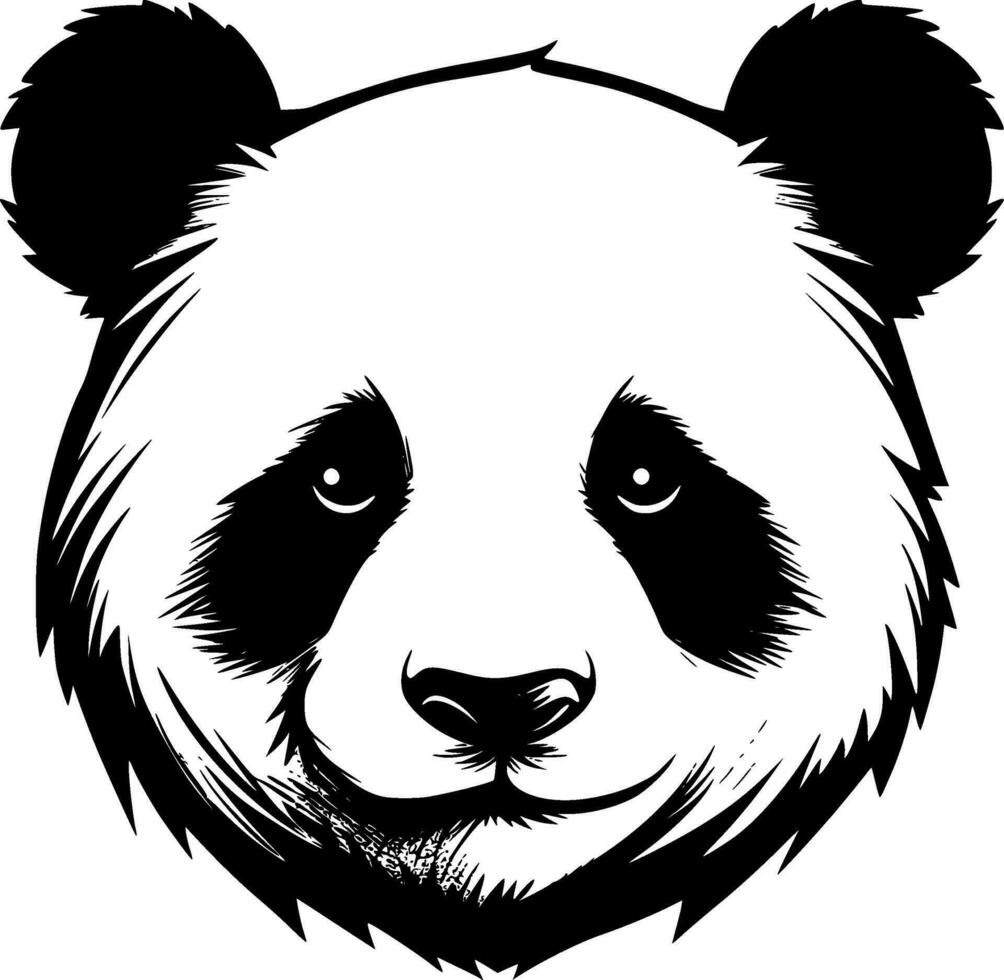 panda - minimalistisk och platt logotyp - vektor illustration