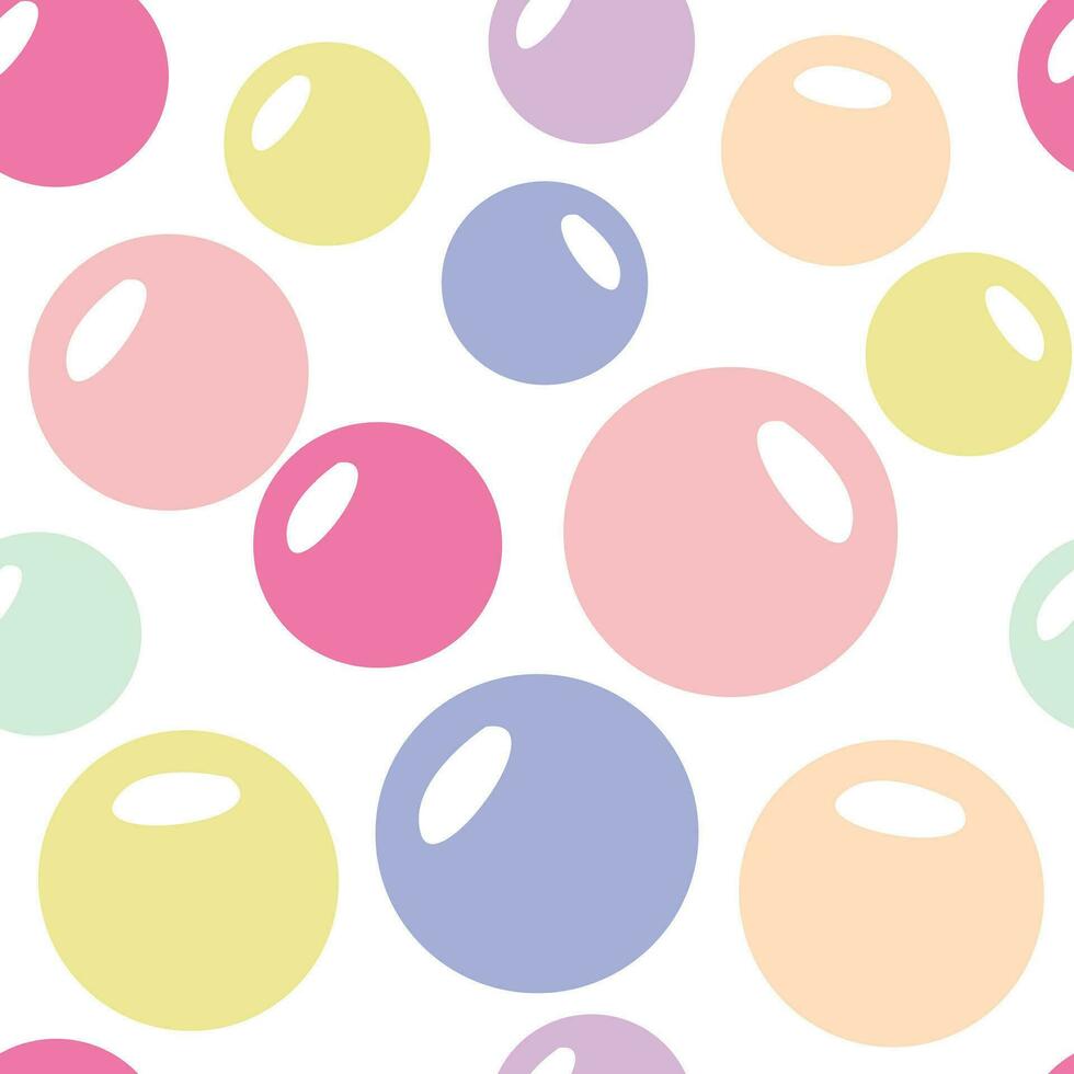 färgrik bubbla sömlös mönster på vit bakgrund. pastell Färg. vektor illustration. för födelsedag, bebis dusch, högtider design, etc