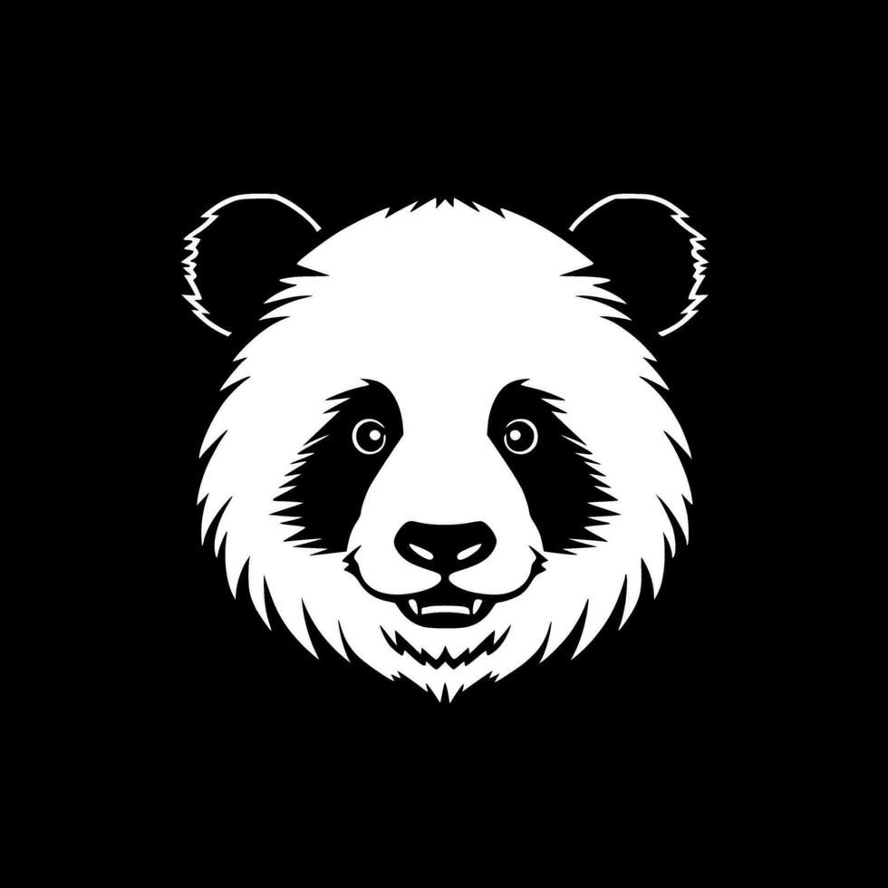 panda - minimalistisk och platt logotyp - vektor illustration