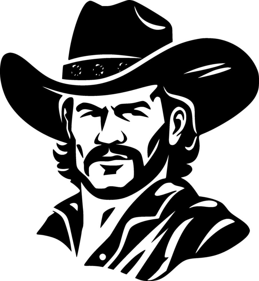 Cowboy, schwarz und Weiß Vektor Illustration