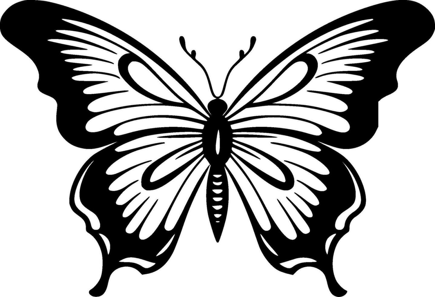 Schmetterling - - schwarz und Weiß isoliert Symbol - - Vektor Illustration