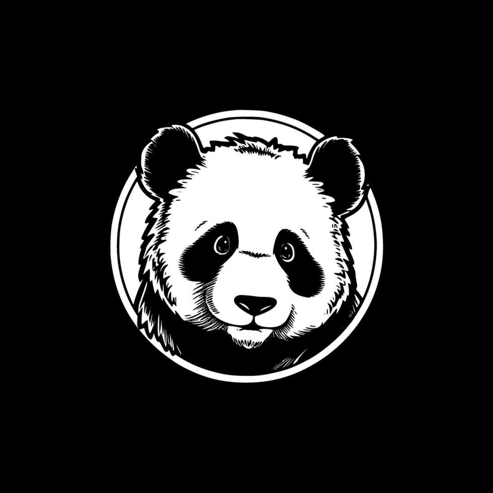 Panda - - minimalistisch und eben Logo - - Vektor Illustration