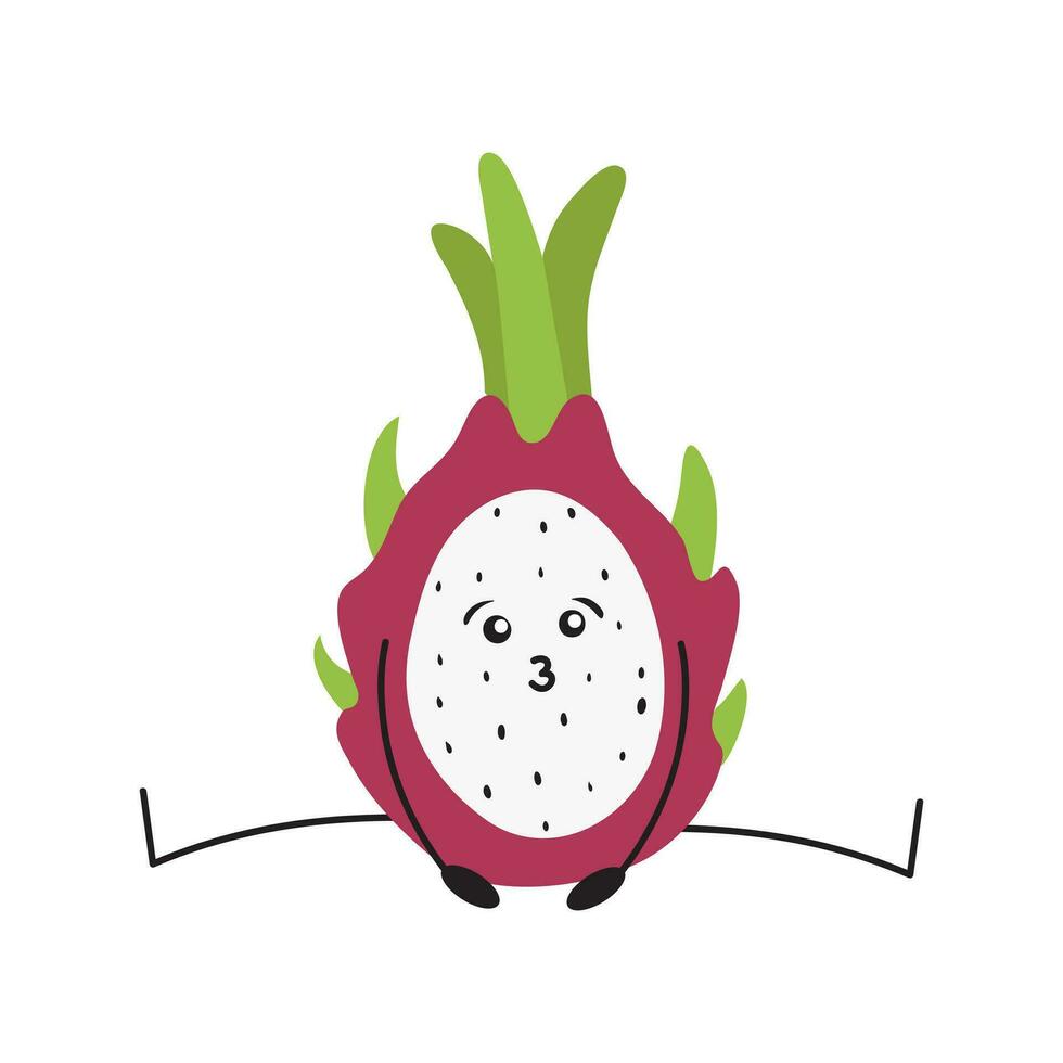 Karikatur Obst Charakter Aufkleber. komisch Emoticon im eben Stil. Essen Emoji. komisch Obst Zeichen isoliert auf Weiß Hintergrund, süß und komisch Obst einstellen Vektor Illustration