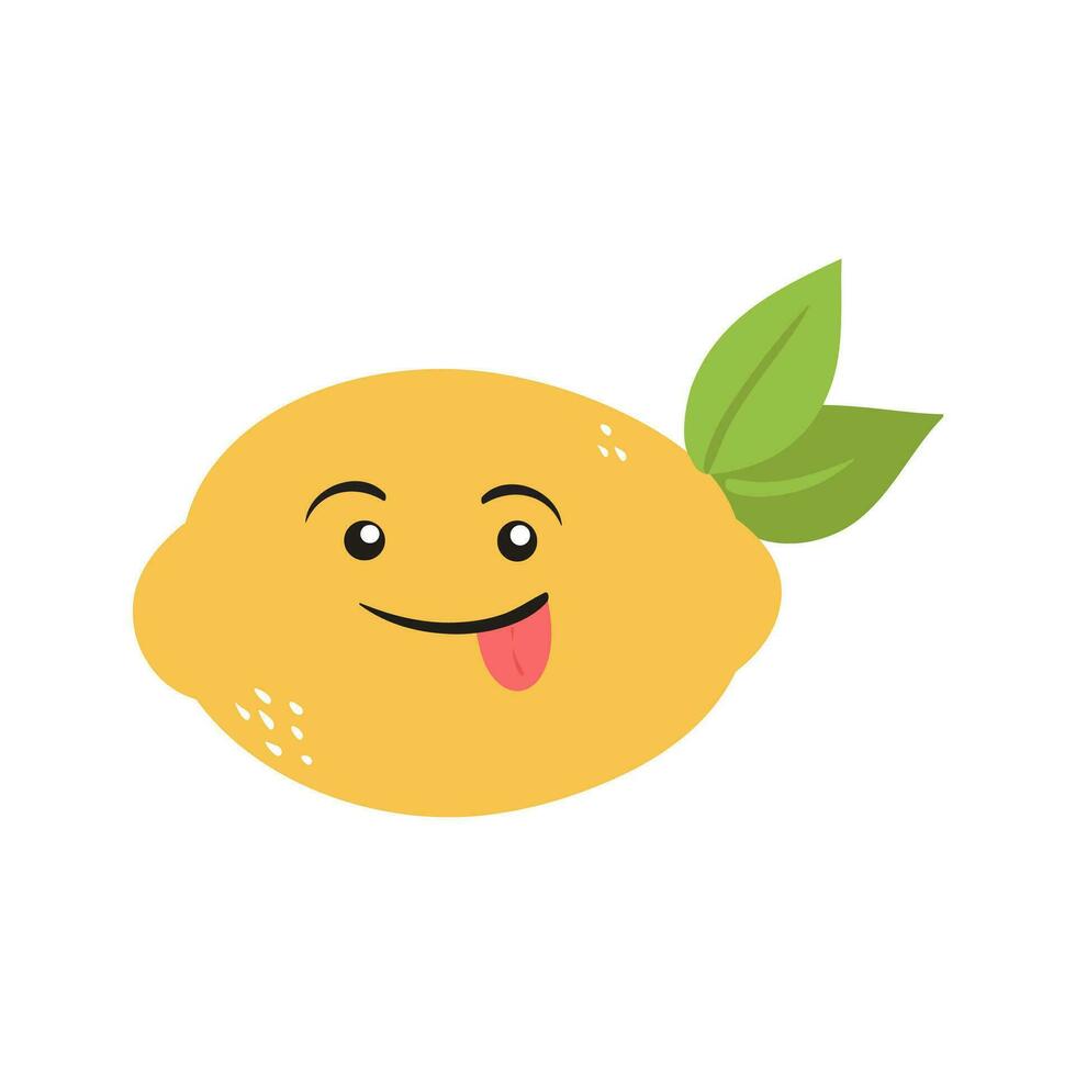 Karikatur Obst Charakter Aufkleber. komisch Emoticon im eben Stil. Essen Emoji. komisch Obst Zeichen isoliert auf Weiß Hintergrund, süß und komisch Obst einstellen Vektor Illustration