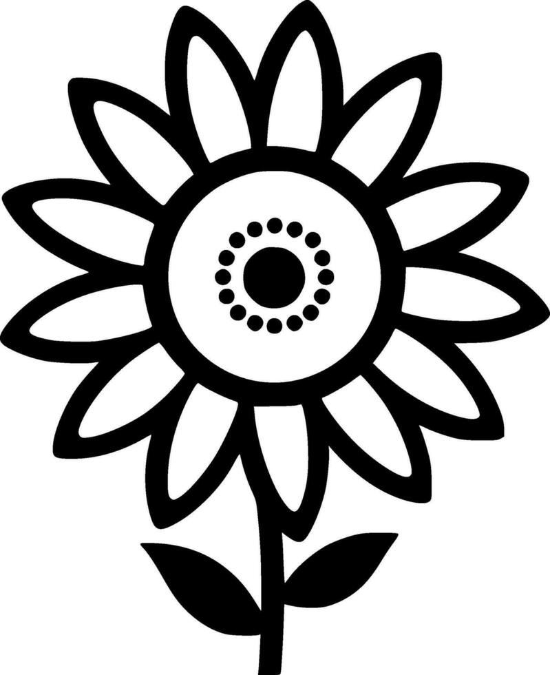 blomma, minimalistisk och enkel silhuett - vektor illustration
