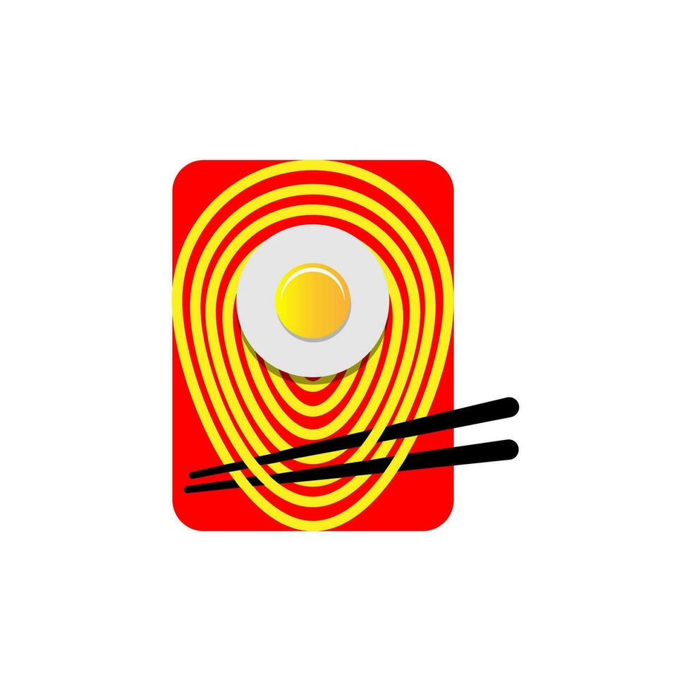 Stift Ort Ramen Logo Vektor Illustration. geeignet zum das Logo von Restaurants, Ramen oder andere schnell Essen Stände.