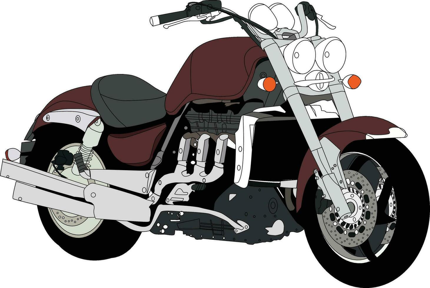 Motorrad Vektor und Illustration
