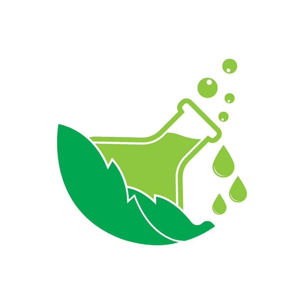 eco grön labb logotyp vektor ikon illustration design