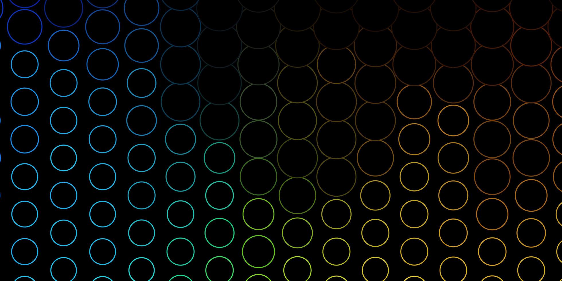 mörkblå gul vektorlayout med cirkelformar abstrakta färgglada skivor på enkelt tonad bakgrundsmönster för webbplatser vektor