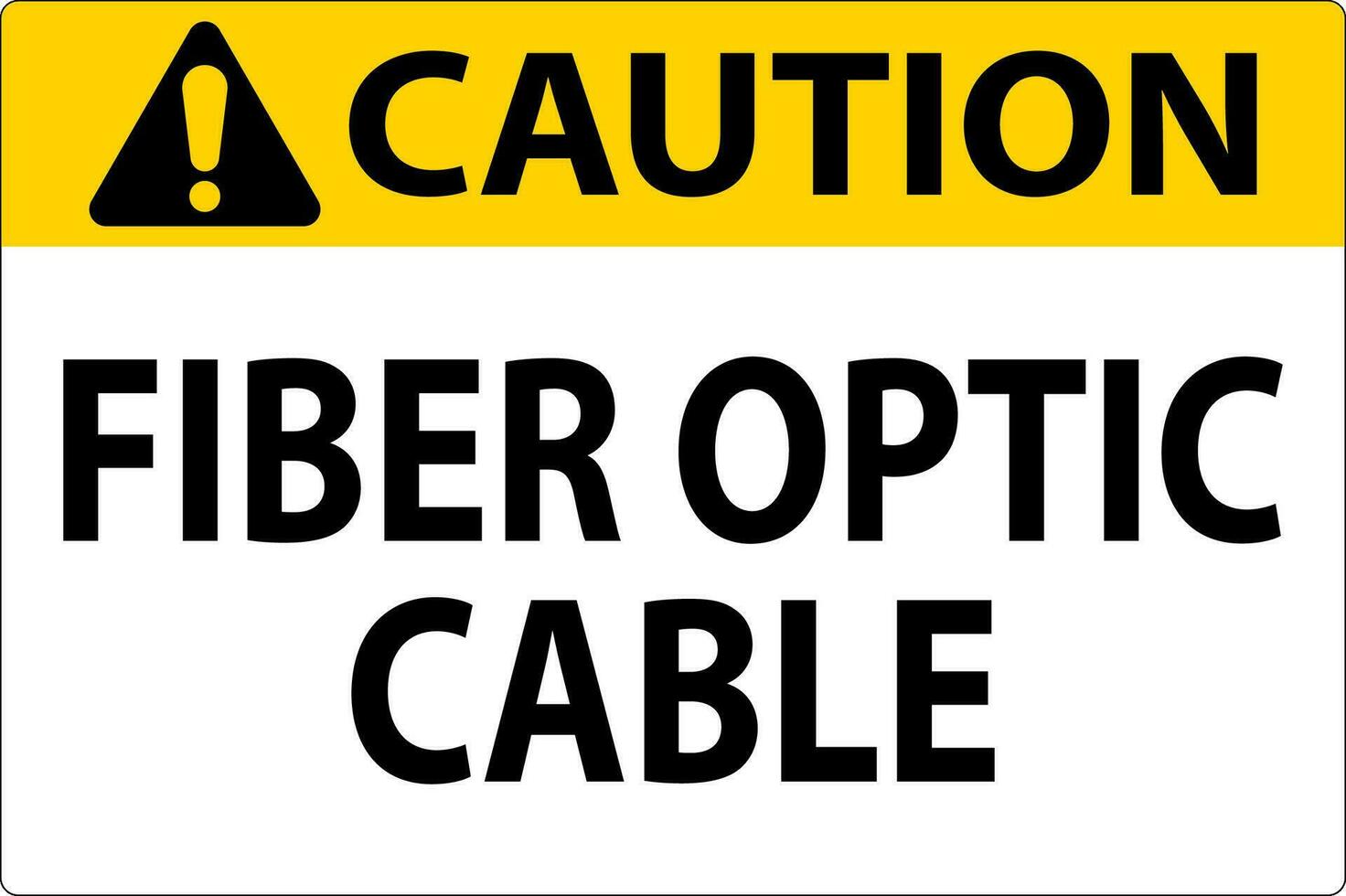 Vorsicht Zeichen, Ballaststoff Optik Kabel Zeichen vektor