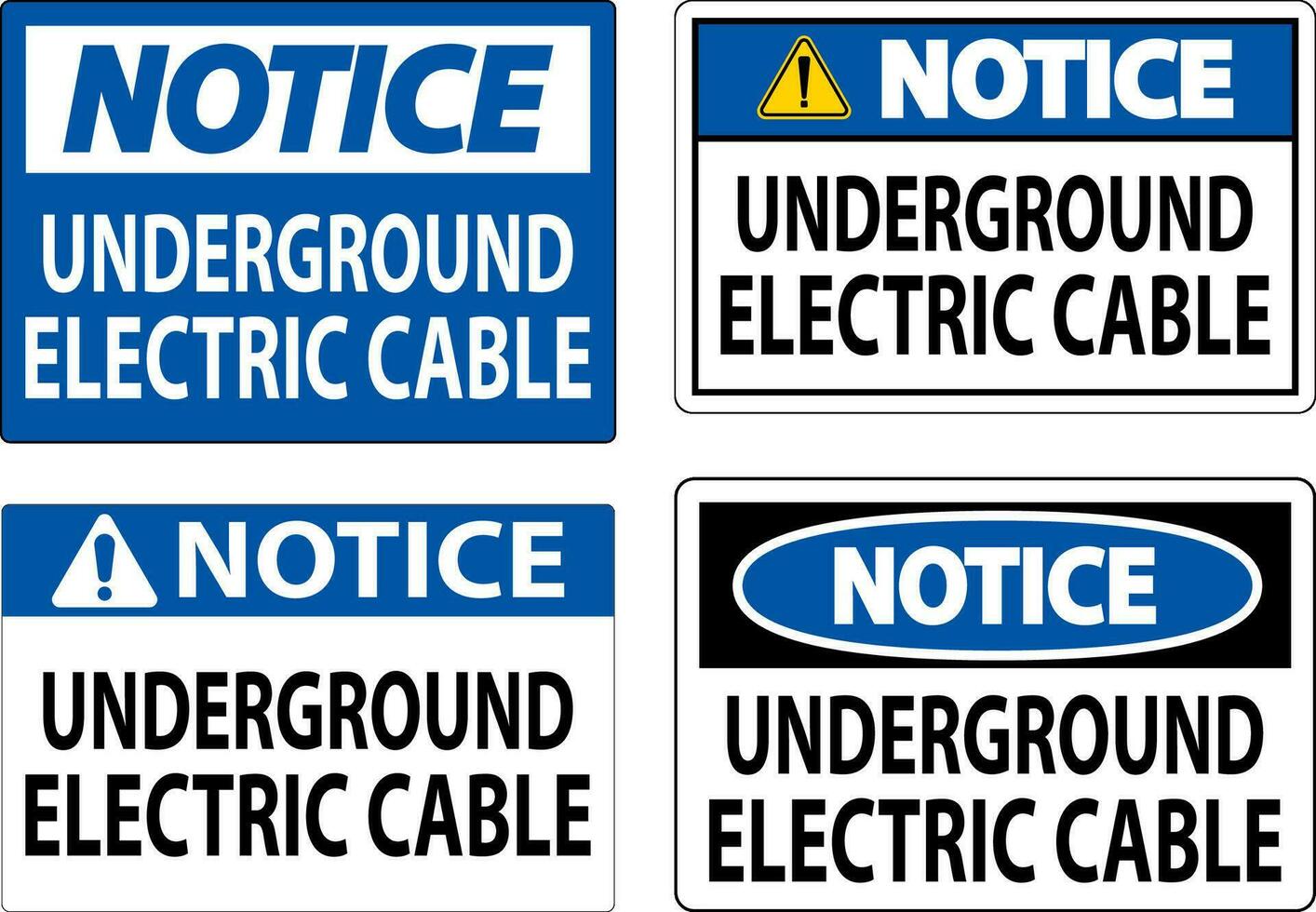 lägga märke till tecken, underjordisk elektrisk kabel- vektor