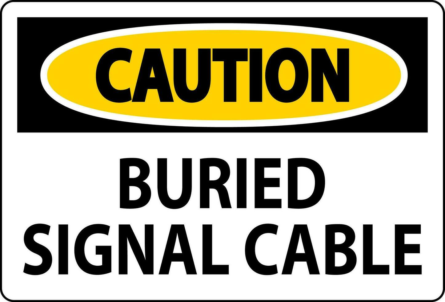 varning tecken, begravd signal kabel- tecken vektor