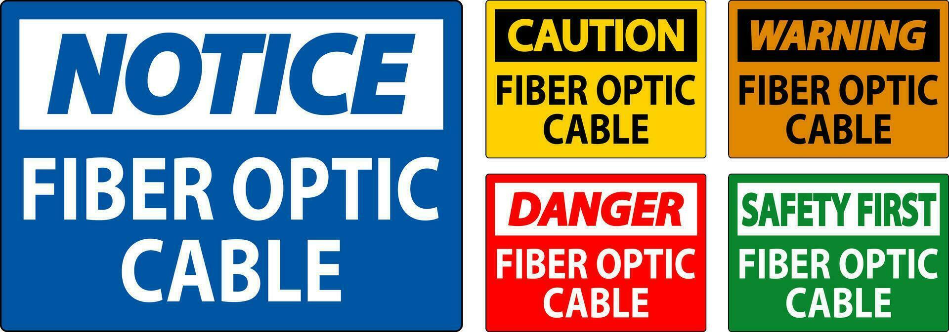 varning tecken, fiber optisk kabel- tecken vektor