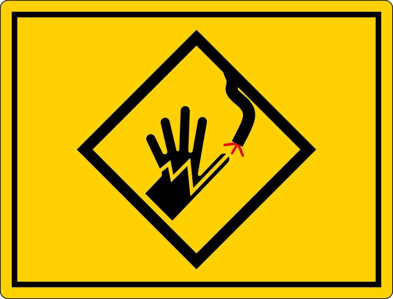 hoch Stromspannung Warnung Zeichen elektrisch Symbol Hand Schock vektor