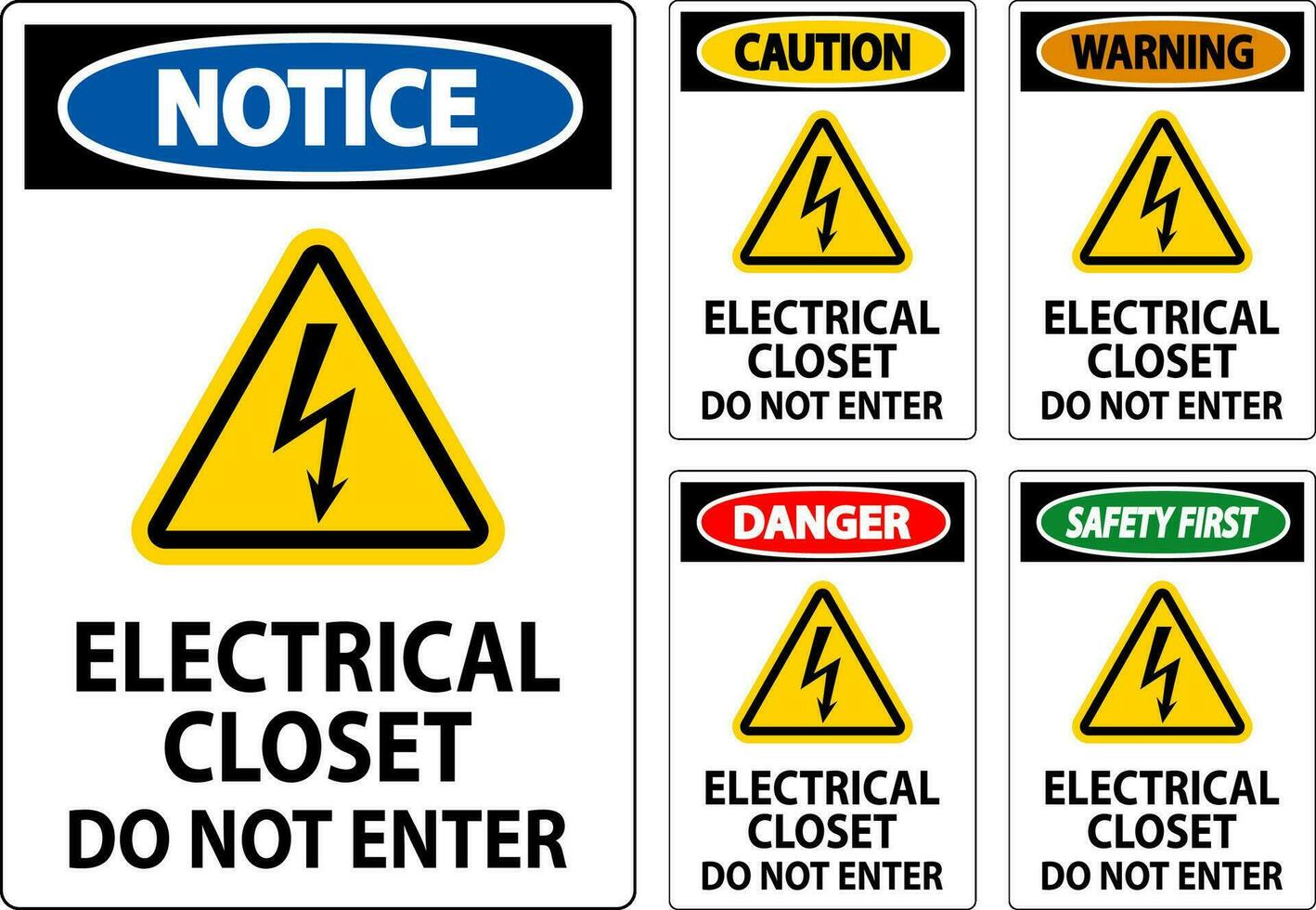 Achtung Zeichen elektrisch Wandschrank - - tun nicht eingeben vektor