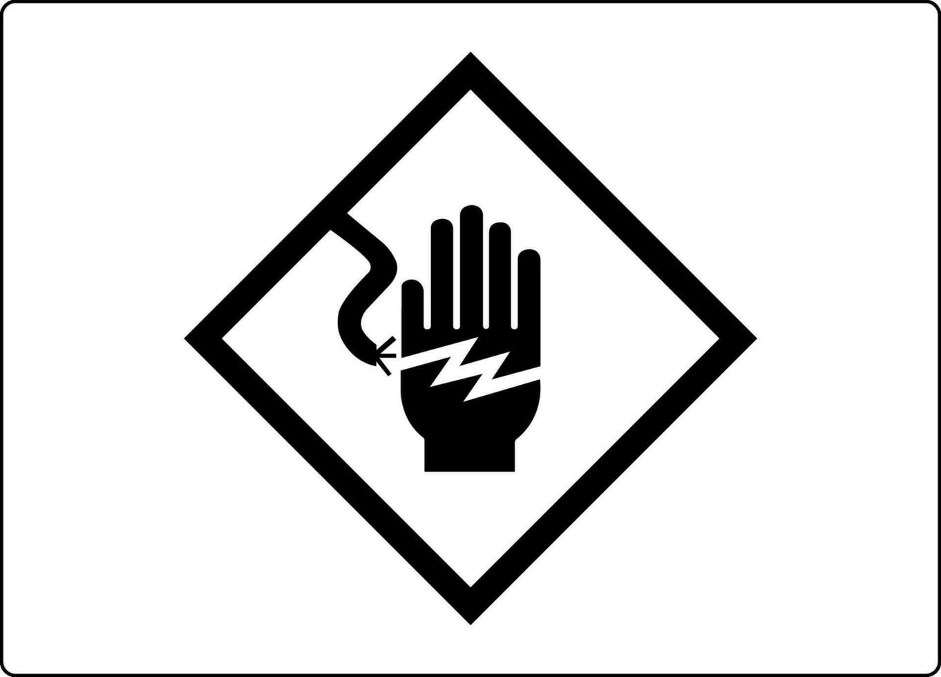 hoch Stromspannung Warnung Zeichen elektrisch Symbol Hand Schock vektor
