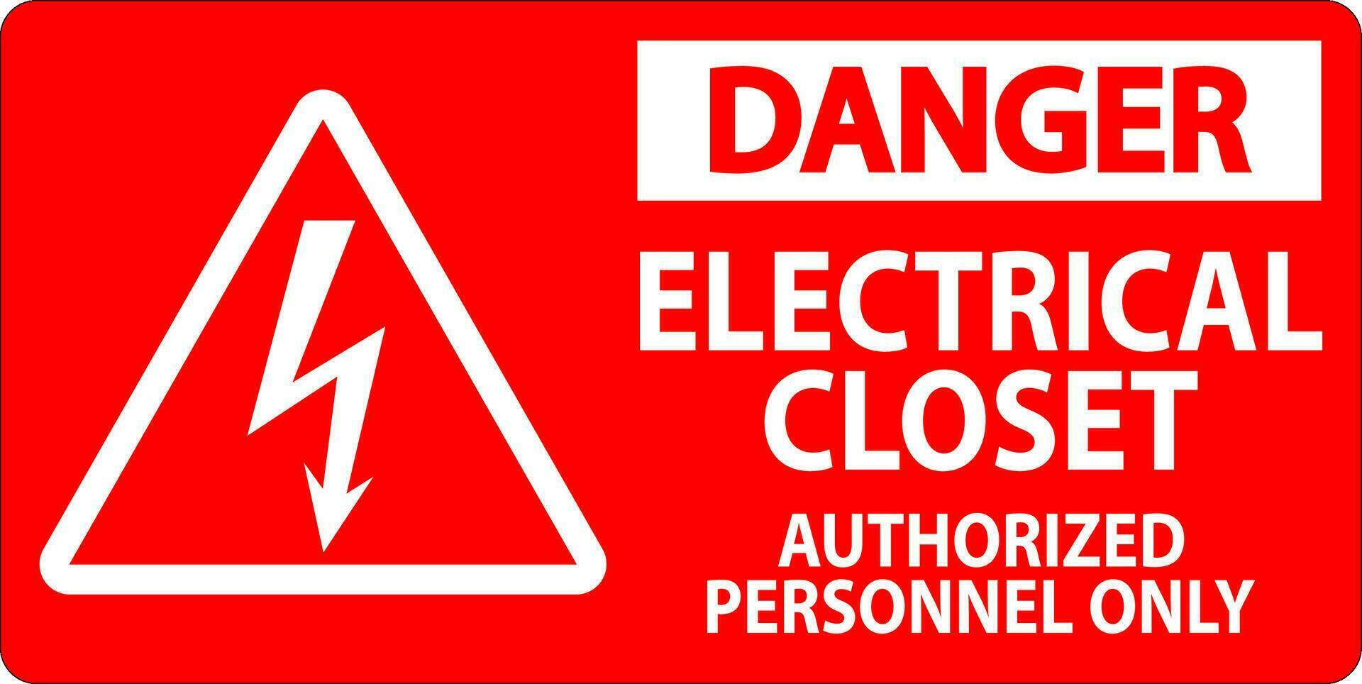 fara tecken elektrisk garderob - auktoriserad personal endast vektor