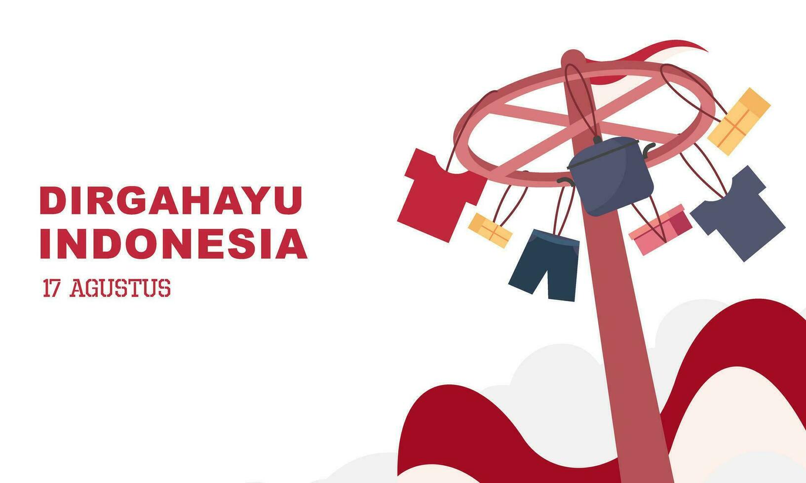 Indonesien Unabhängigkeit Tag 17 August mit traditionell Spiele Konzept Illustration vektor