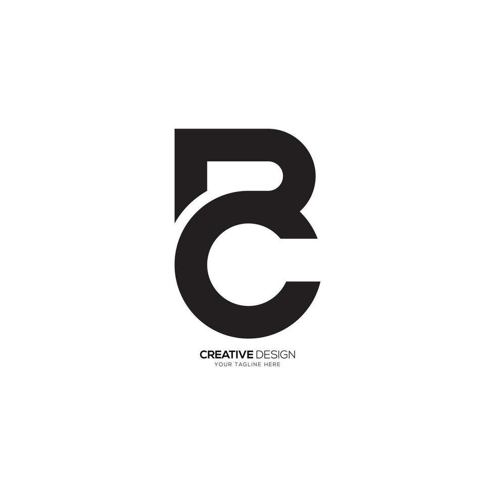 unik modern form brev r c b kreativ alfabet monogram logotyp. c logotyp. r logotyp . b logotyp vektor
