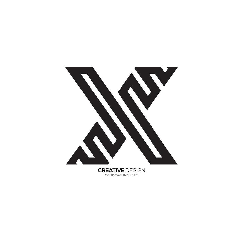 unik linje konst modern brev x monogram logotyp branding design. x logotyp vektor