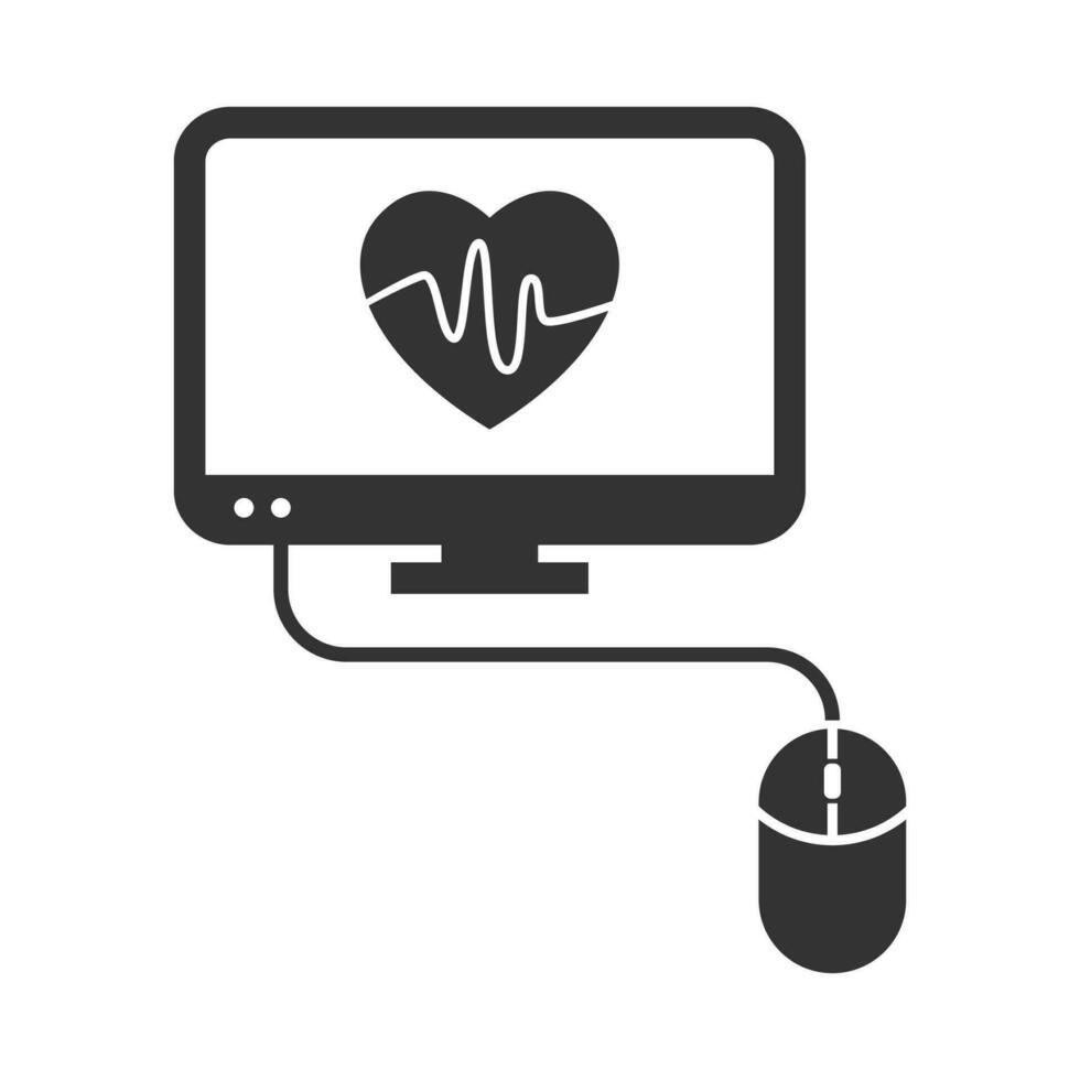 Vektor Illustration von Maus Herzschlag Symbol im dunkel Farbe und Weiß Hintergrund