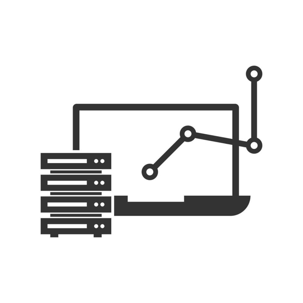 Vektor Illustration von profitieren Laptop Daten Symbol im dunkel Farbe und Weiß Hintergrund