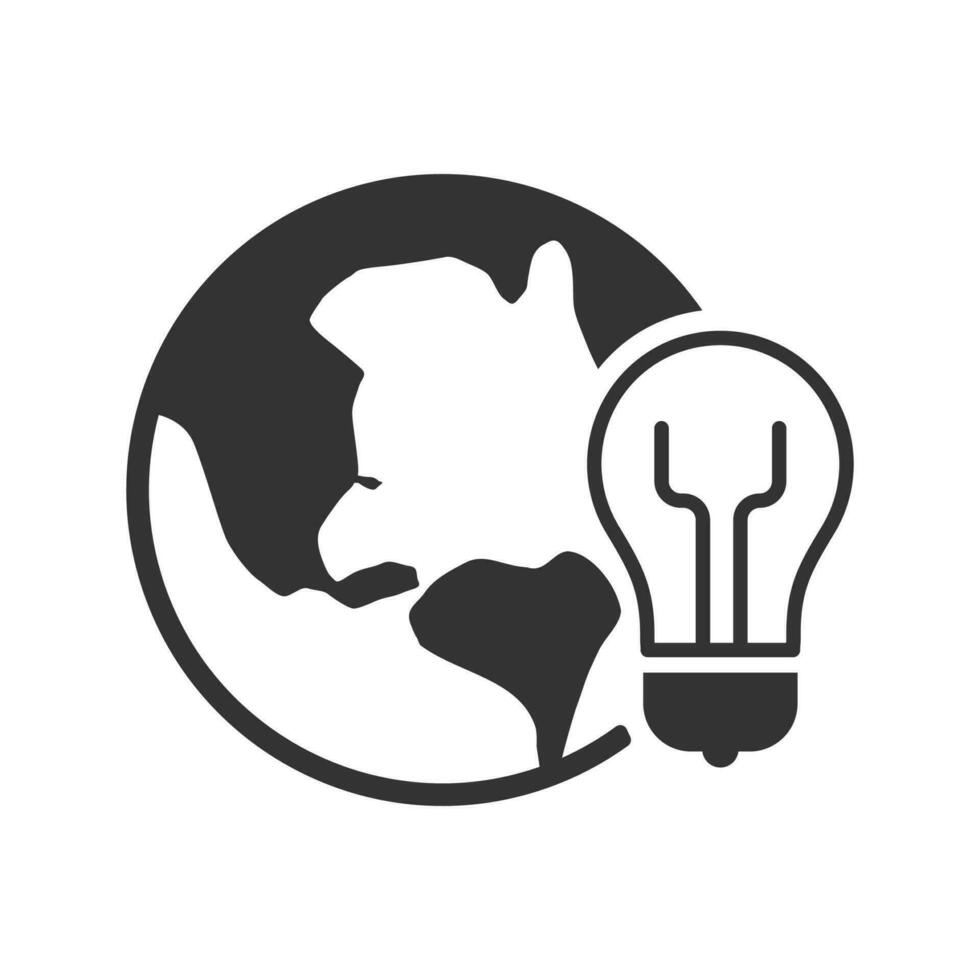 vektor illustration av värld lampor ikon i mörk Färg och vit bakgrund
