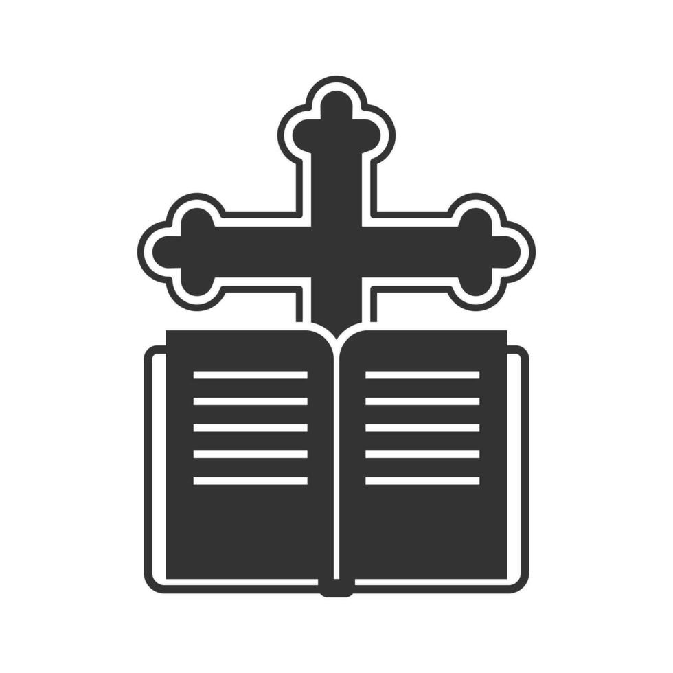 Vektor Illustration von Taufe Buch Symbol im dunkel Farbe und Weiß Hintergrund