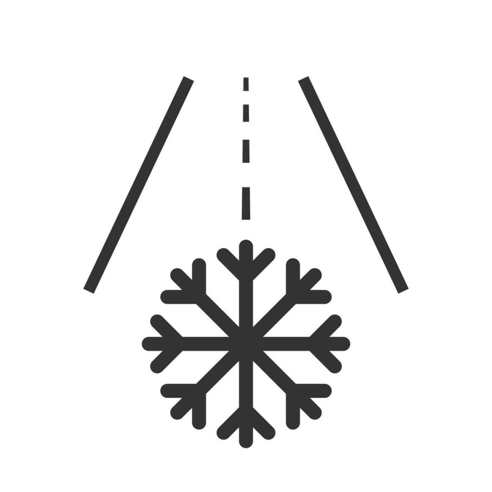 Vektor Illustration von schneebedeckt Straßen Symbol im dunkel Farbe und Weiß Hintergrund