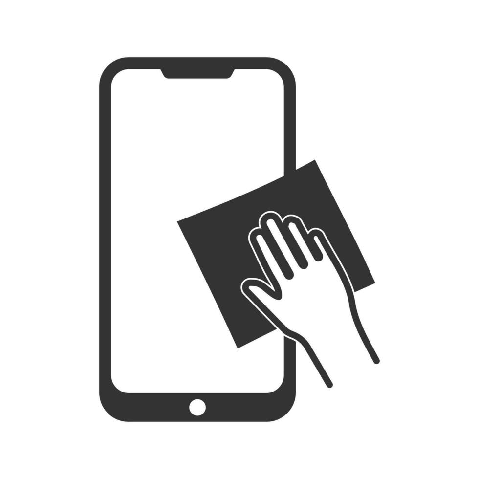 vektor illustration av rena smartphone skärm ikon i mörk Färg och vit bakgrund