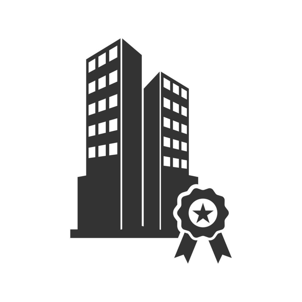 Vektor Illustration von zertifiziert Hotel Symbol im dunkel Farbe und Weiß Hintergrund