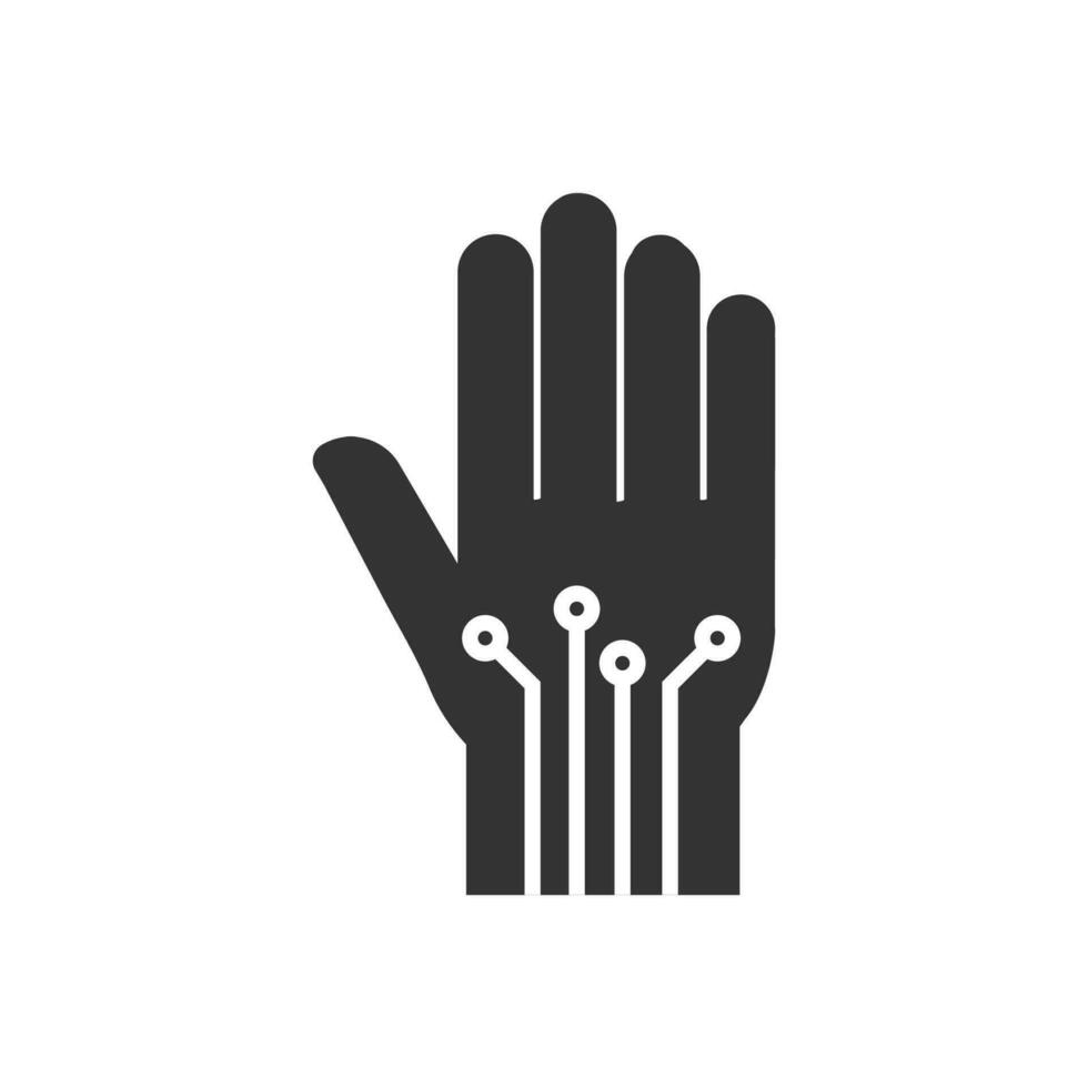 Vektor Illustration von Hand Technologie Symbol im dunkel Farbe und Weiß Hintergrund